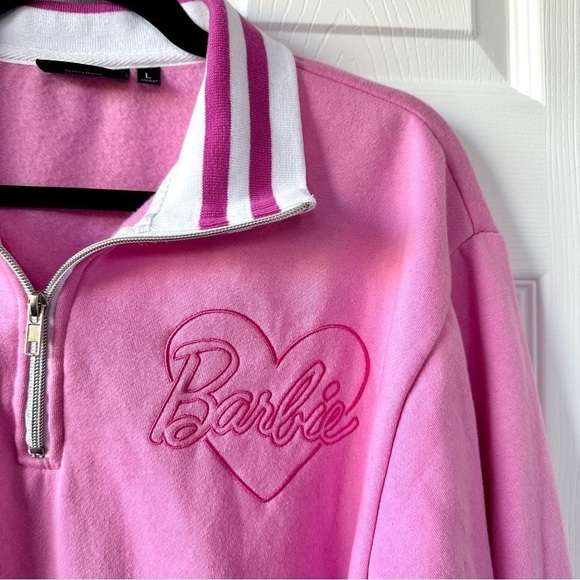 Barbie Three Quarter Zip Sweatshirt, Size L - Picture 2 of 7